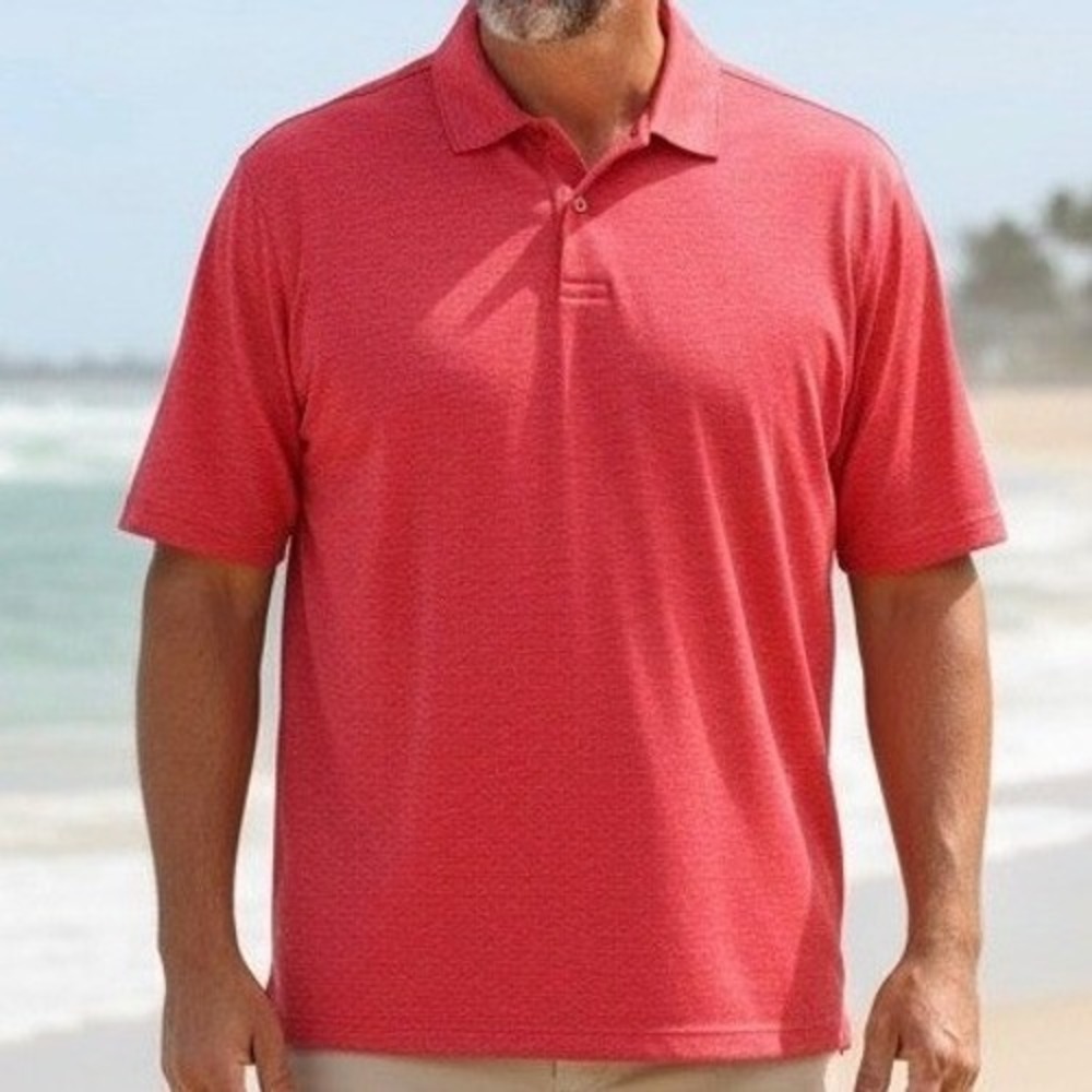 Tommy Bahama Island Zone Red Heathered‎ Polo Shirt XXXL UPF 30 Golf Casual